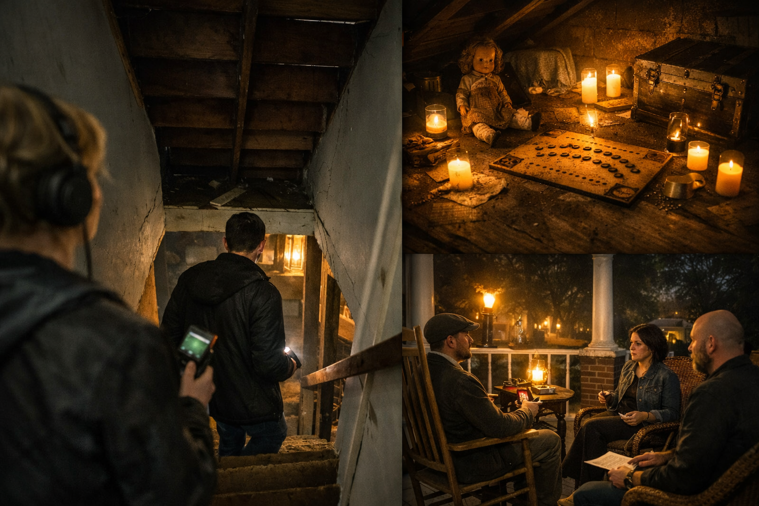 Paranormal investigation atmosphere at the Fears House in Muskogee.